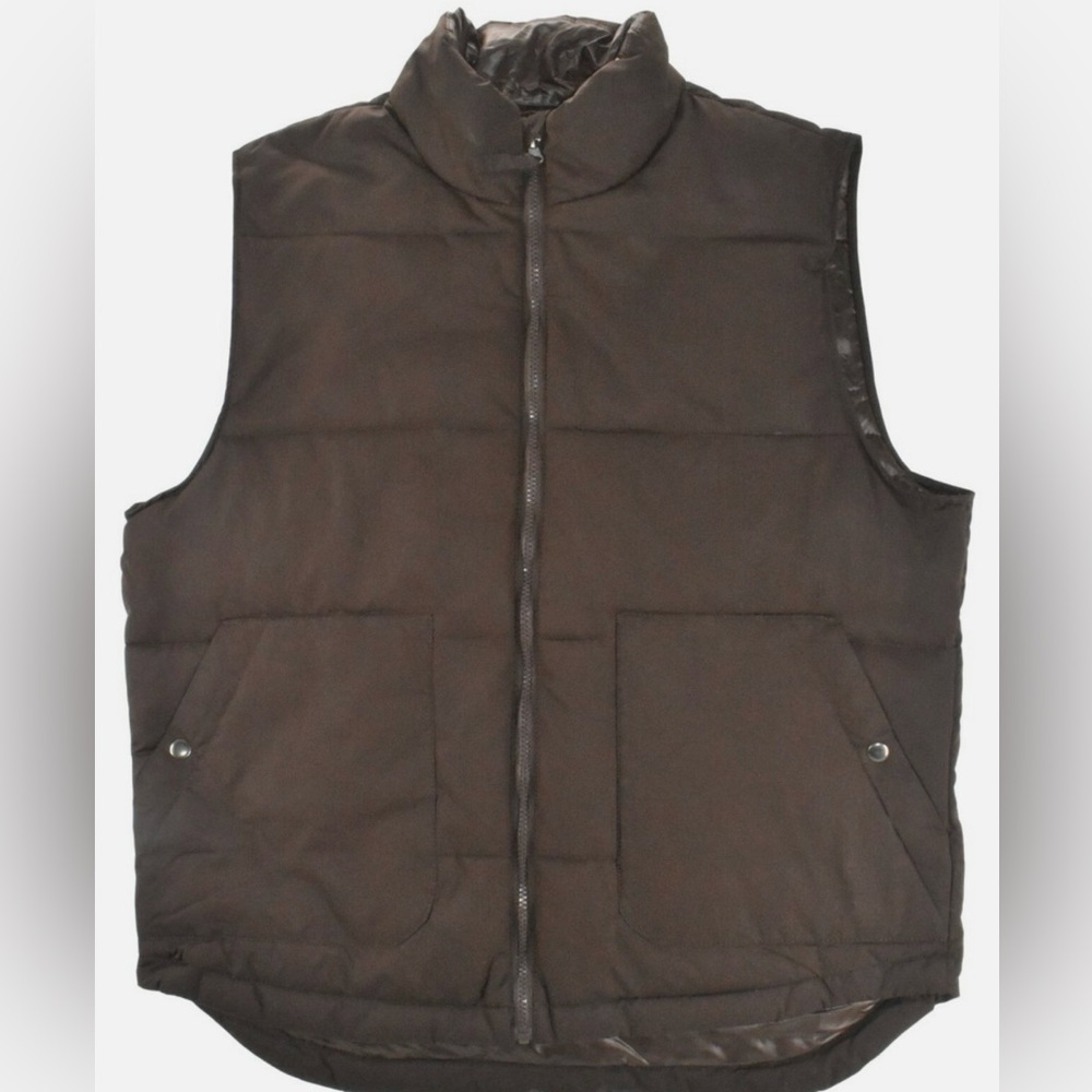 St. John's Bay Viking Brown Down Puffer Vest NWOT M